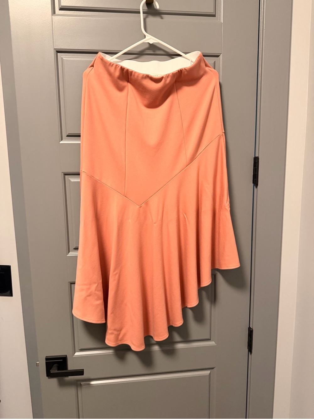 BEAUTIFUL by Lawrence Zarian Peach/Apricot Asymmetric Flared Skirt SMALL